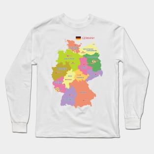 Administrative map of Germany Long Sleeve T-Shirt